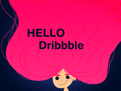 Hello dribbble! design drawing dribbble girl illustration illustrator light vector
