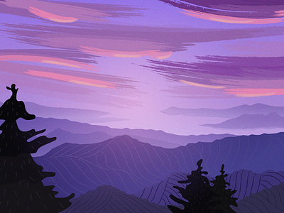 Mountains clouds drawing dribbble illustration illustrator light mountian vector