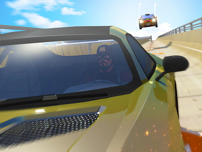 Superhero Games - Mega Ramp Car Racing Game