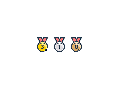 Points medal icons flat icons medal outline points score vector