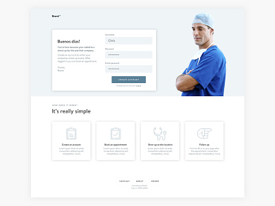 Front page for booking system design health medical web design webdesign webpage website