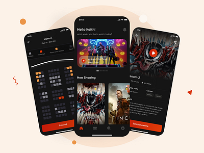 Movie Booking Application - Mobile App apple movies cinema e tickets minimal mobile app movie app movie booing netflix on-boarding qr code seats tickets ui ux youtube