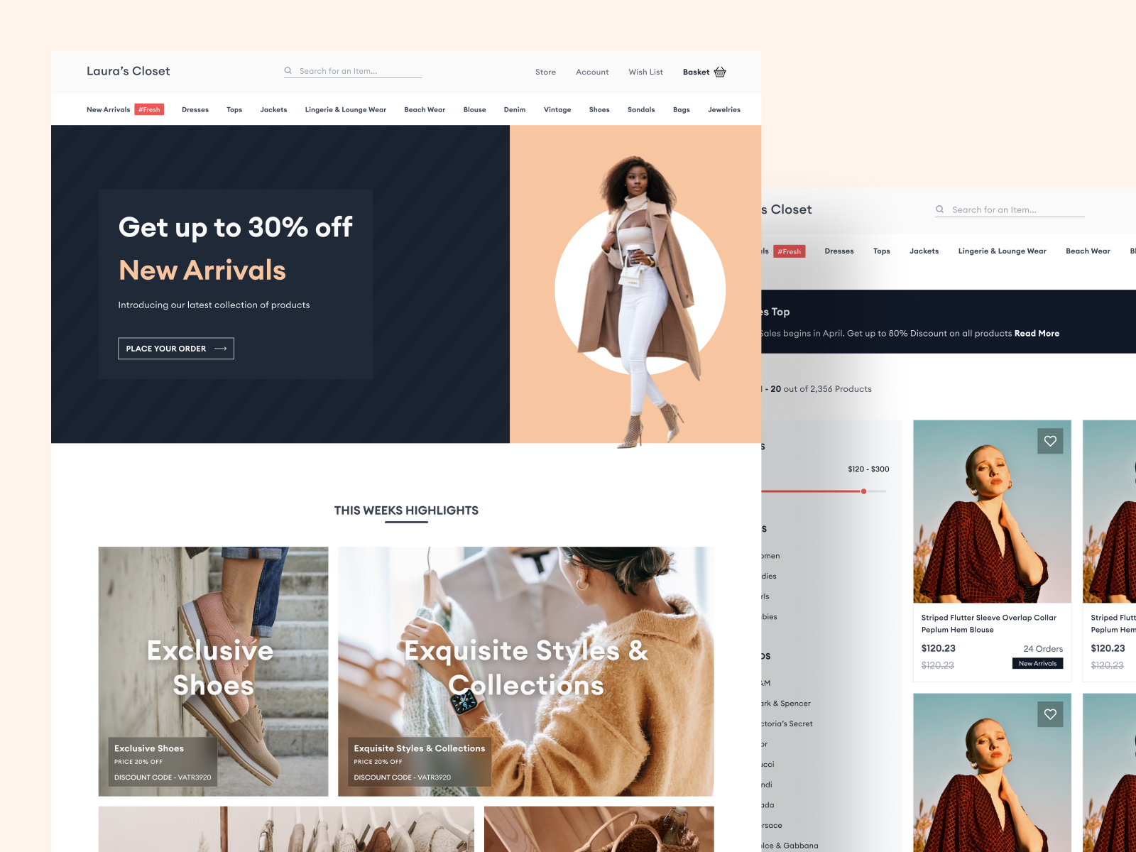 Laura's Closet ( E-commerce Fashion Website ) - Freebie by Samuel Godis ...