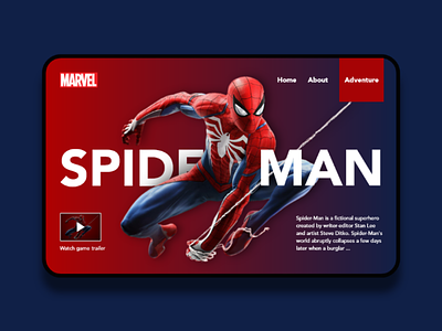 Spiderman Design daily challenge landing page marvel spider-man ui design ui practice ux