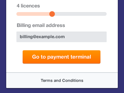 Order License box button form order purple toggle