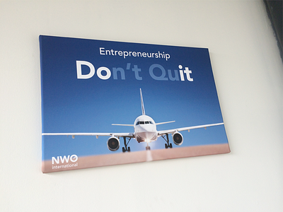 Entrepreneurship #2 blue canvas entrepreneur motivation plane print quote