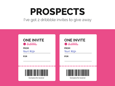 Two Dribbble invites to give away! dribbble invite ticket