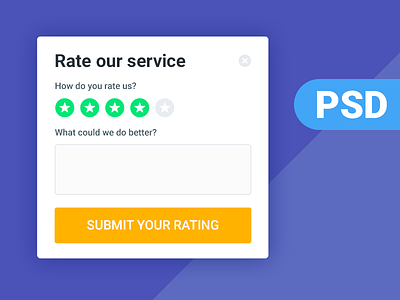 Rating Box: Free Download freebie material popup psd rating stars