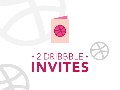 2 Dribbble Invites Available! card dribbble invite pink