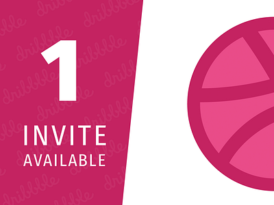 One Dribbble Invite available! dribbble invite pink portfolio
