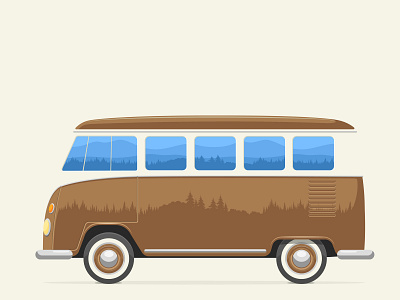 VW Bus illustration vector