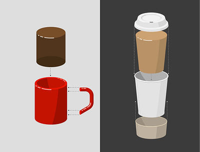 Coffee Assembly assembly coffee design diagram exploded view illustration vector