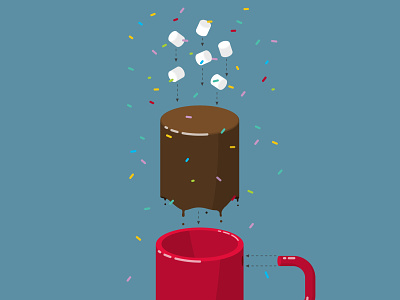Hot Cocoa Assembly assembly cocoa design diagram exploded view festive illustration vector