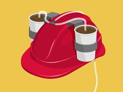 Hands-free Coffee coffee design humor illustration isometric vector