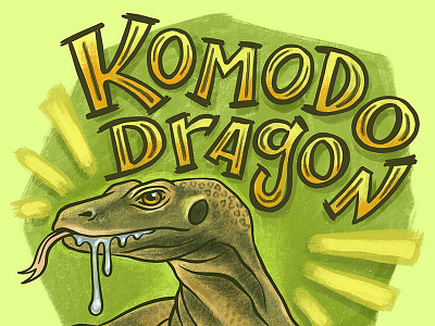 Komodo Dragon animals editorial handlettering illustration komodo dragon lizard natural science nature nature illustration procreate app publishing science illustration