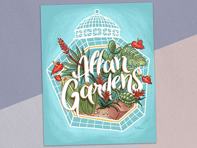Allan Gardens Toronto cacti cactus conservatory digital art drawing editorial editorial illustration foilage greenhouse hand lettering illustration ink lettering modern calligraphy painting plants terrarium turtle victorian