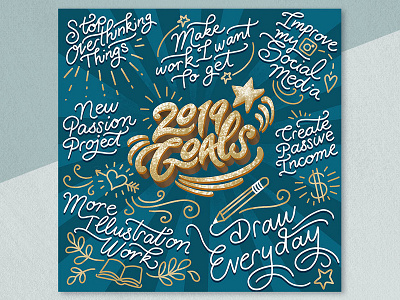 2019 Goals artistic direction content creation creative life freelance goal setting goals hand lettering happy new year lettering new year procreate resolutions small business typography