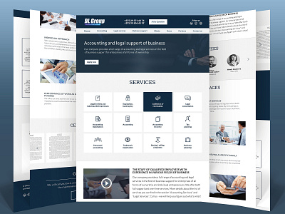 Business Website for Accounting Agency accounting blue business finance gray homepage invoicing landing onepage webdesign websie