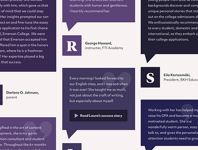 Purple testimonials design purple testimonials