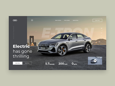 Audi e-trone site concept audi car design ui ux web