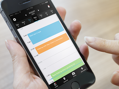 Timetracker adobe app calendar ios iphone mobile schedule time tracker ui ux
