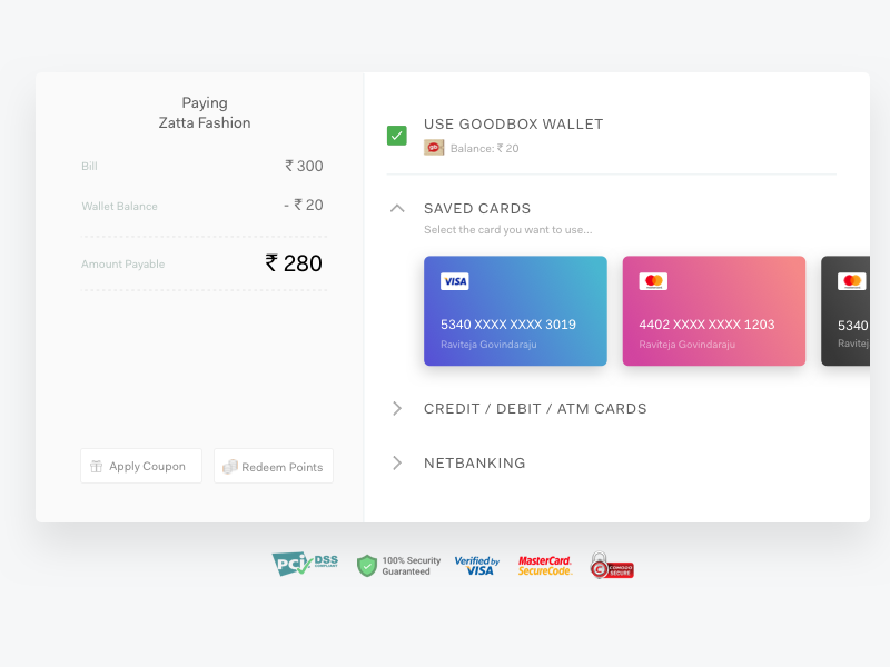 Web Payment checkout points coupon web pay netbanking card details enter card debit card credit card payment methods modes of payment
