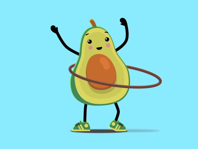 Hula Hoop Avocado 2d animation 2d character abacate aguacate animation avocado bambolê dance dancing fake 3d fake3d hula hoop