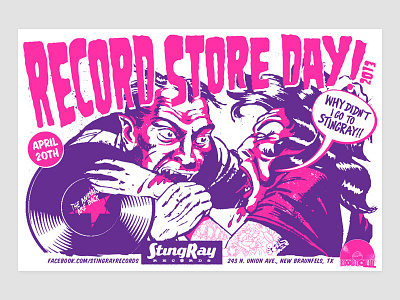 StingRay Records - Record Store Day poster lance mcilhany poster pulp record store day