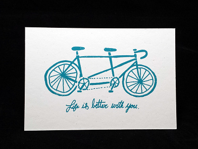 life is better with you design illustration lance mcilhany postcard screenprint