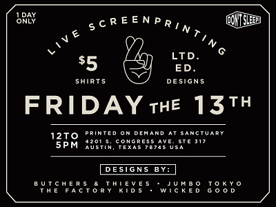 Friday the 13th $5 t-shirts 13 apparel icon lance mcilhany shirt typography