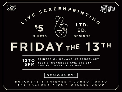 Friday the 13th $5 t-shirts