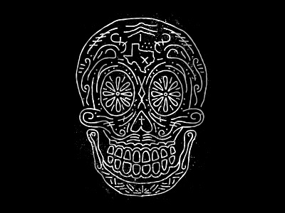 Hipster sugar skull - in progress apparel hipster illustration lance mcilhany skull texas