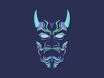 Oni adobe illustrator art artwork demon design illustration japanese neon neon demon oni vector vector art