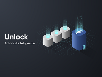 Unlock AI branding design illustration ui vector web website