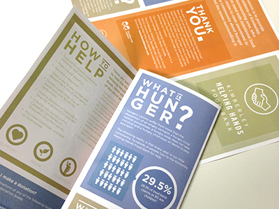 Kimberley Helping Hands Food Bank brochure donation food bank icons illustration not for profit typography