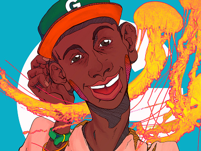 Tyler, The Creator flower golf illustration music portrait tyler the creator wang