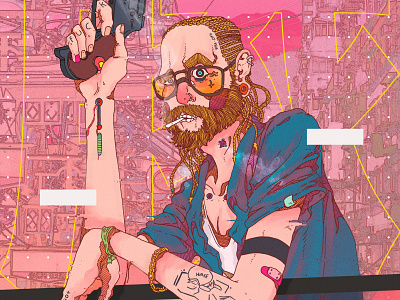 Chancho comic book comics cyberpunk graphic novel illustration paranoid portrait