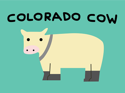 DINOFEED Colorado Cow Postcard colorado cow dino feed dinofeed illustration postcard