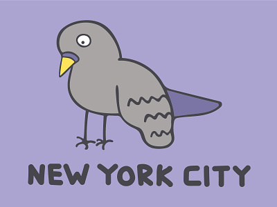 DINOFEED Pigeon Postcard city dino feed dinofeed illustration new york city pigeon postcard