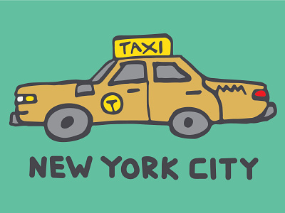 DINOFEED Taxi Postcard city city illustration dino feed dinofeed new york city postcard taxi
