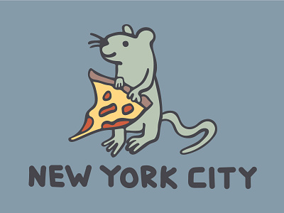 DINOFEED Pizza Rat Postcard dino feed dinofeed drawing illustration new york city pizza pizza rat postcard rat