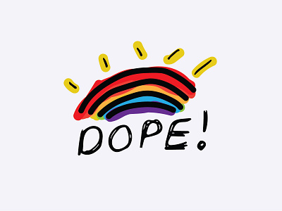 Dope Rainbow @dinofeed dino feed dinofeed graphic design hat illustration postcard vector