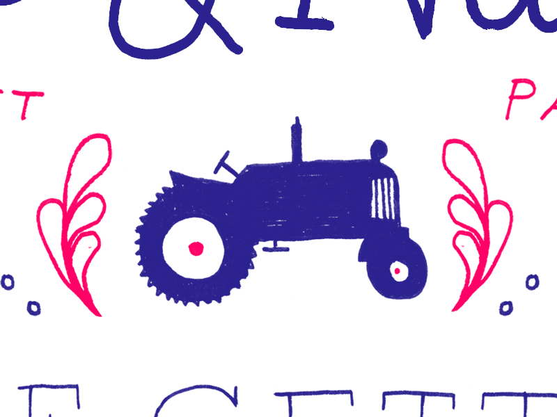 Save The Date illustration save the date tractor wedding