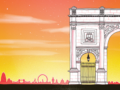 Marble Arch illustration lighting london skillshare skyline texture