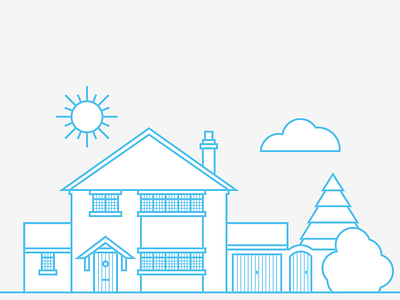 Building a house cloud garage home sun vector