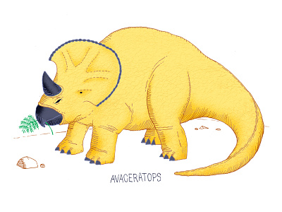 Dribbble a dino avaceratops dinosaur illustration