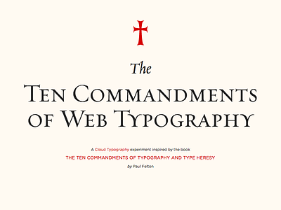 The Ten Commandments bible css gotham hoefler co requiem typography