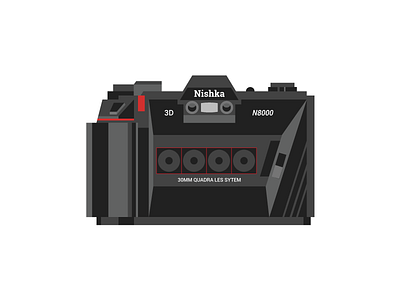 Nishika N8000 camera flat illustration nishika