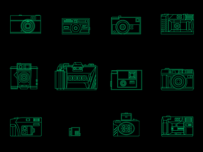 More Cameras agfa brownie camera film illustration illustrator kodak lomo nishika outline ricoh vectors