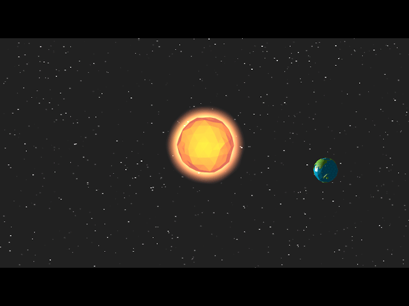 Earth orbiting the sun c4d everyday gif lowpoly render
